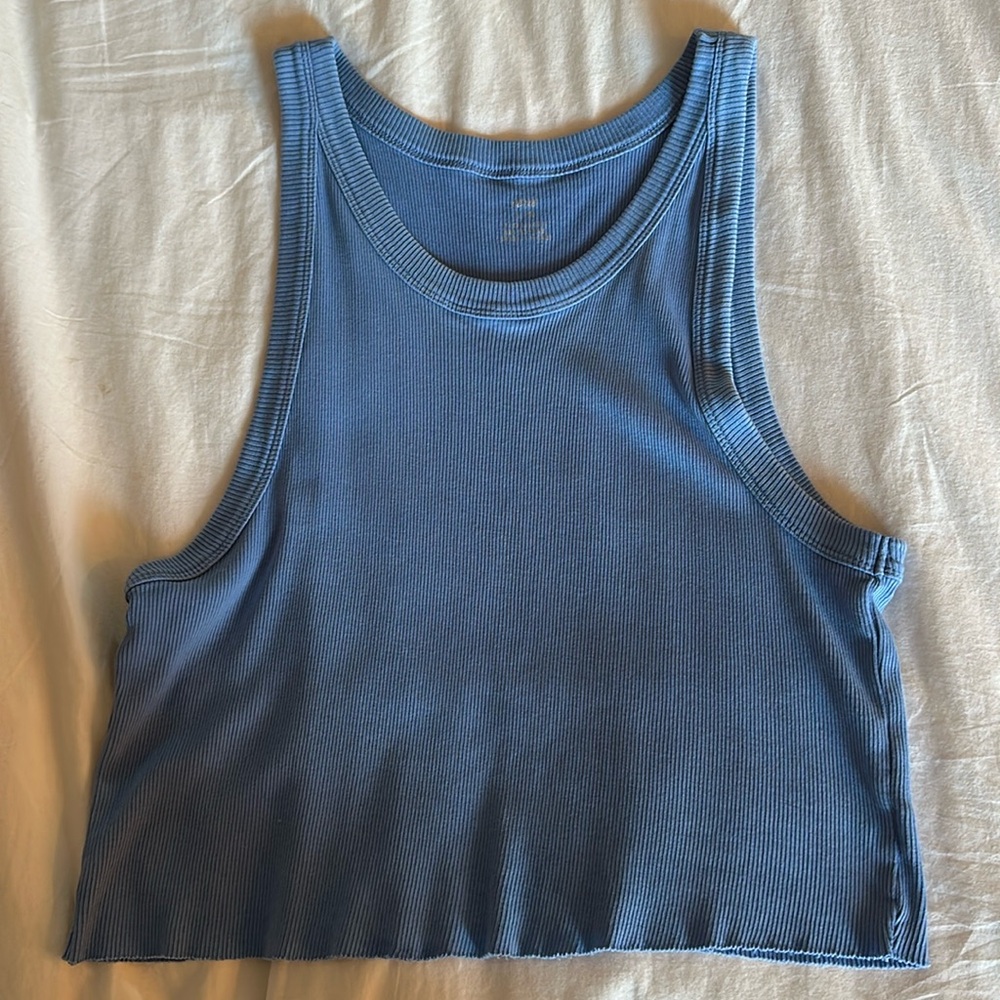 Blue ribbed Aerie Tank